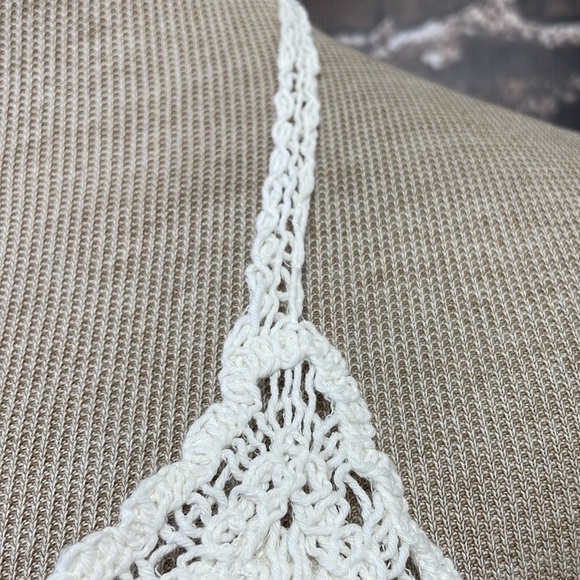 Du Jour Crop Top Boho Crochet Wrap Halter Lace Cream Size One Size - Picture 11 of 17